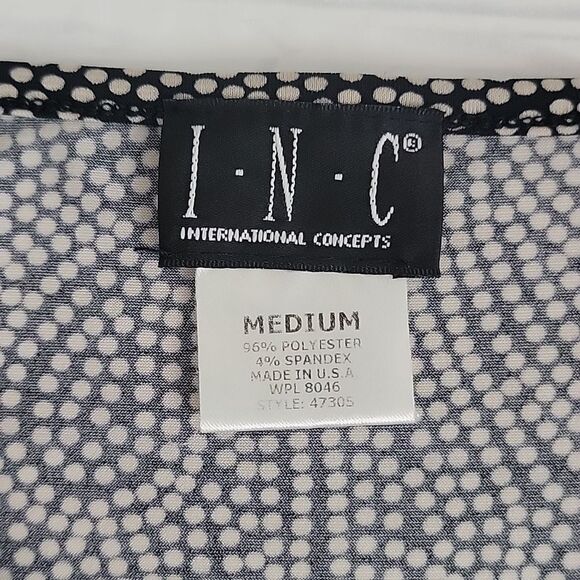 I.N.C black and white polka-dot blouse Women's Size M - Picture 7 of 9